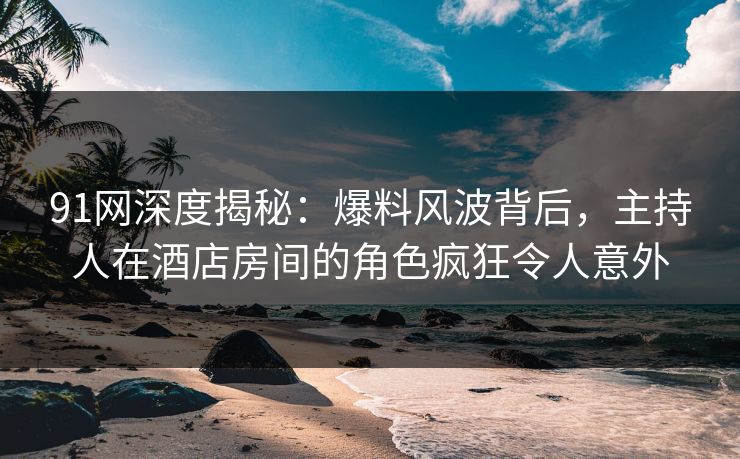 91网深度揭秘：爆料风波背后，主持人在酒店房间的角色疯狂令人意外